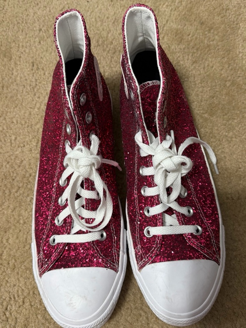 Converse High-Top Glitter Sneakers in Sparkling Pink